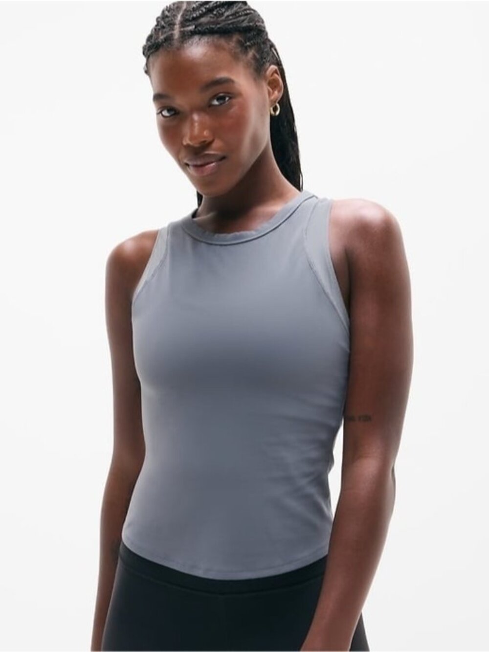 NWT Athleta Transcend Racerback Mesh Tank, Slate, sz small